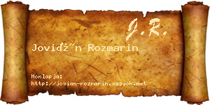 Jovián Rozmarin névjegykártya